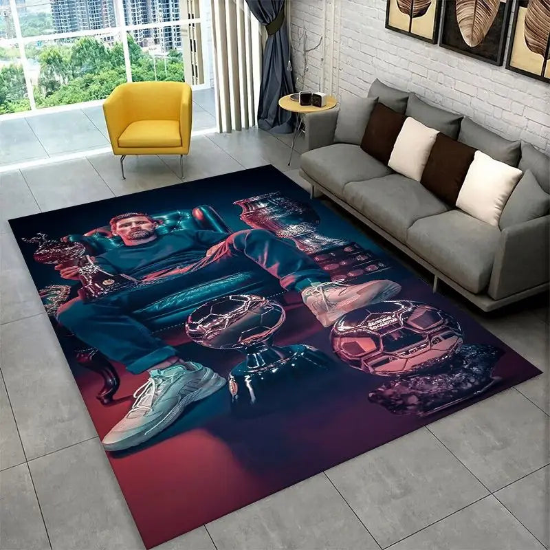 Non-Slip Area Rug for Living Room and Bedroom - Soft Carpet Floor Mat
