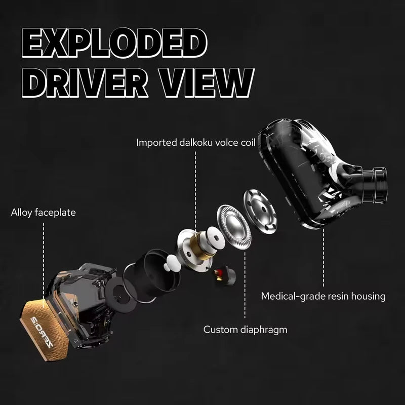 High-Performance Wired Gaming Earphones with 10mm Dynamic Driver and OFC Cable