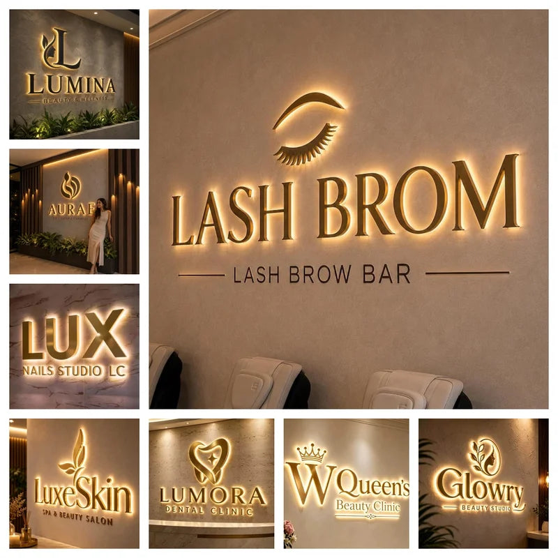 Custom LED Business Sign Metal Letters Waterproof Backlit 3D Logo Signage