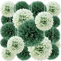 20pcs Green Paper Pom Poms for Wedding Party Home Decor