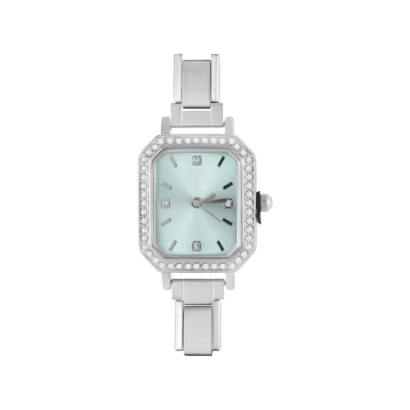 Y2K Fashion Women's Stainless Steel Square Shiny Watch DIY Bracelet for Party & Gift