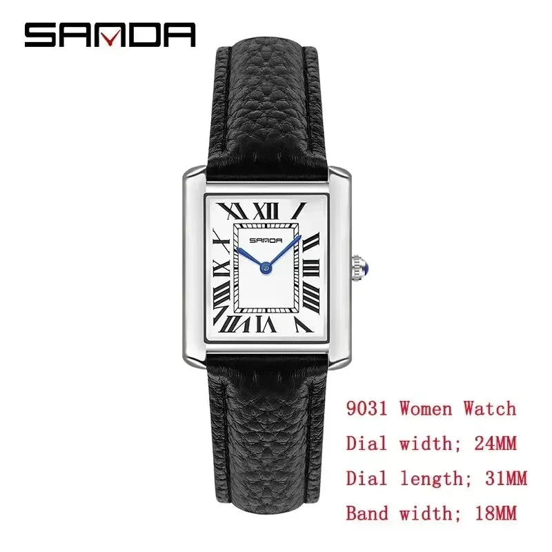 Luxury Couple Quartz Watches Waterproof Scratch-Resistant Leather Strap