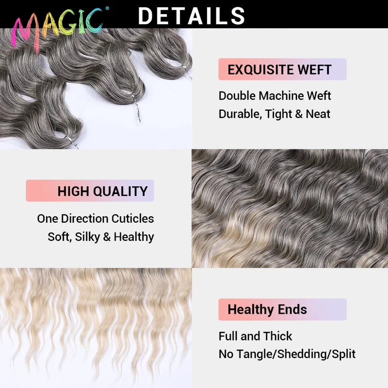 Water Wave Braiding Hair Extensions - Ombre Blonde, Deep Curl, 24 Inch Afro Twist