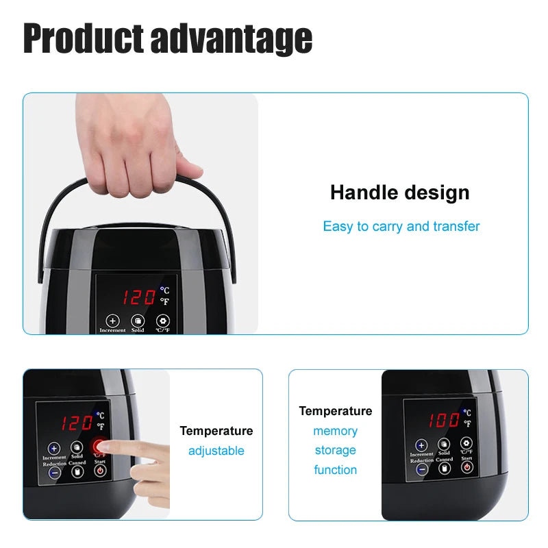 500ml Hair Removal Wax Heater Machine with Temperature Control - Paraffin & Wax Warmer