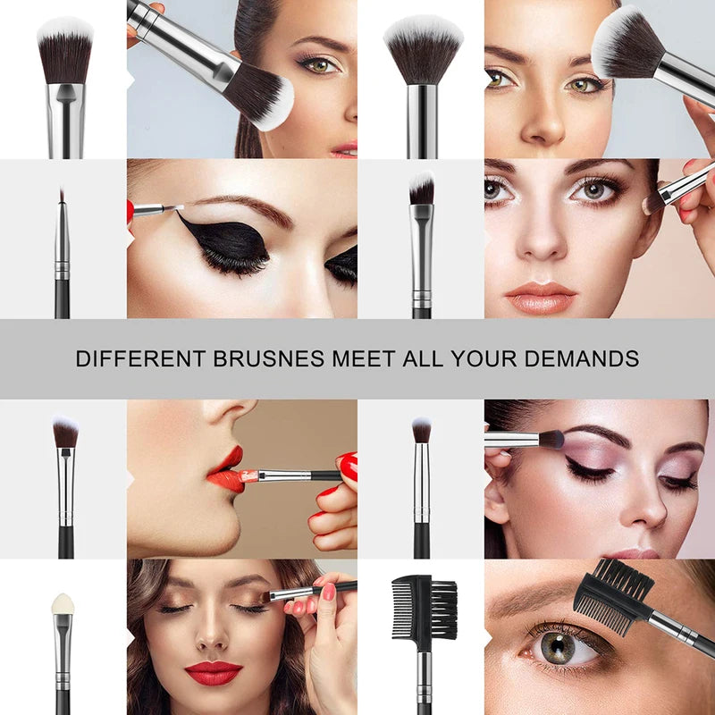 Makeup Brush and Sponge Set - Soft Fluffy Cosmetic Tools for Face & Eyes