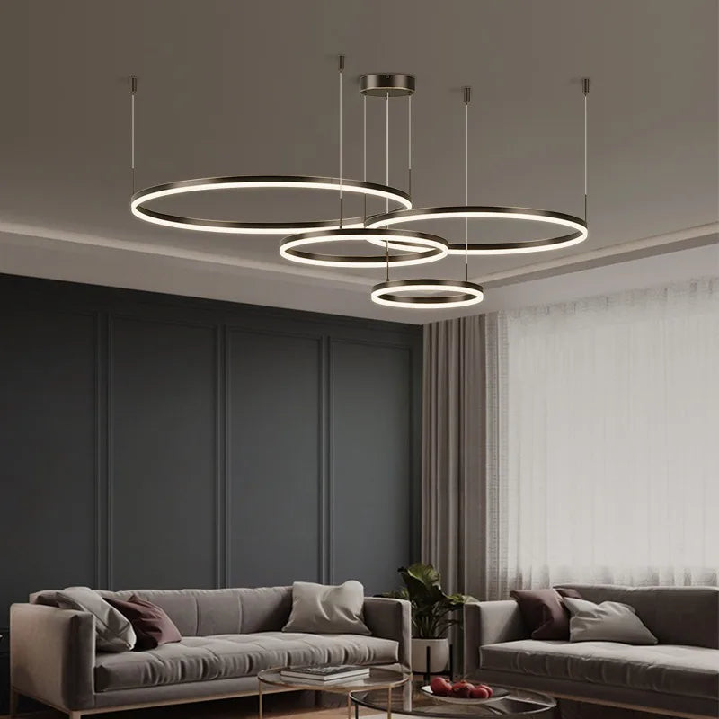 Nordic Style Modern Pendant Light for Living Room, Adjustable LED Lighting