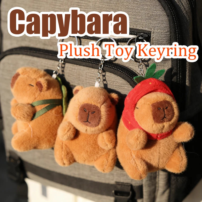 Cute Capybara Water Dolphin Plush Bag Charm Keychain - Doll Toy Gift