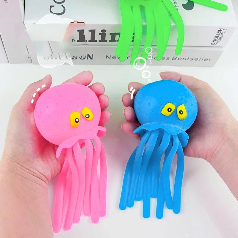Baby Bath Toys Sponge Water Absorbing Octopus Stress Relief Water Play Toy for Children