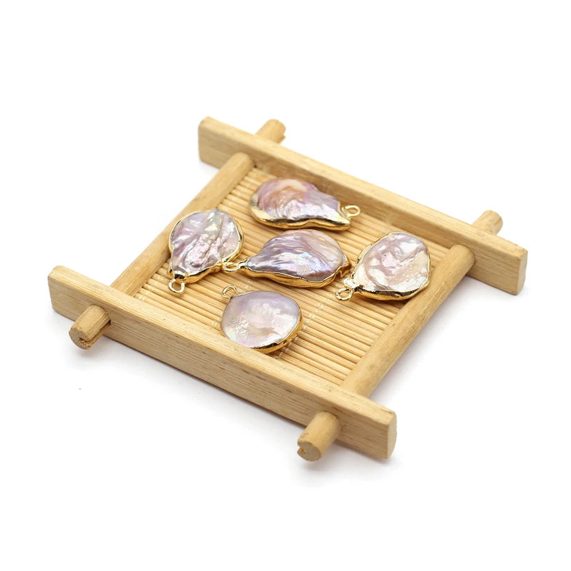 Purple Freshwater Pearl Pendant Drop Shape Jewelry Charm 14x21mm for DIY Necklace Earrings
