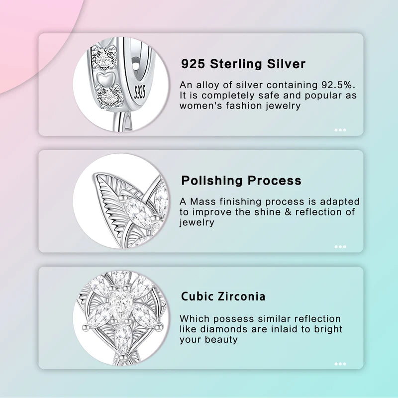 Sterling Silver Flower Leaf Charm Pendants for Bracelets - DIY Jewelry Making