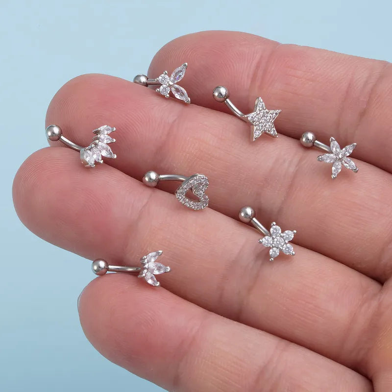 Eyebrow Ring for Women Men Stainless Steel Zircon Stylish Eyebrow Jewelry