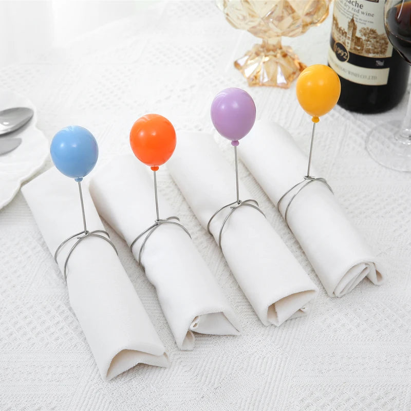 Vibrant Color Reusable Balloon Napkin Ring - Fun Tabletop Decor