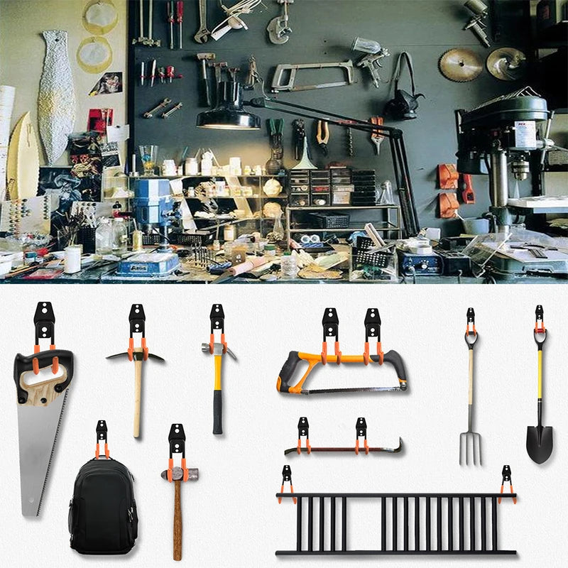 Heavy Duty Wall Mount Metal Hook Garage Organizer for Bicycle Ladder Garden Tools