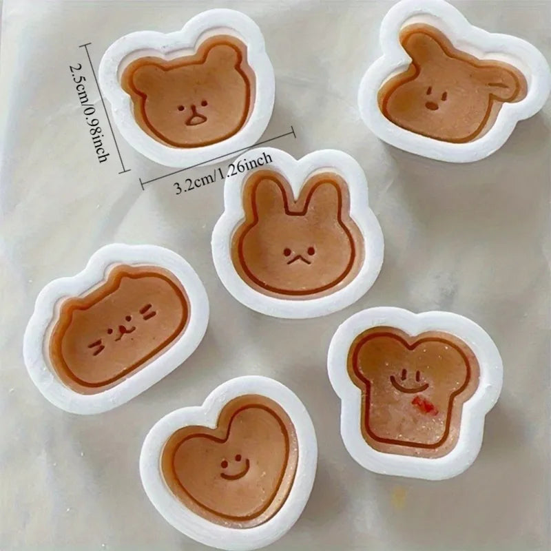 Mini Cartoon Animal Cookie Mold Set for Baking & Fondant - 6 Pcs