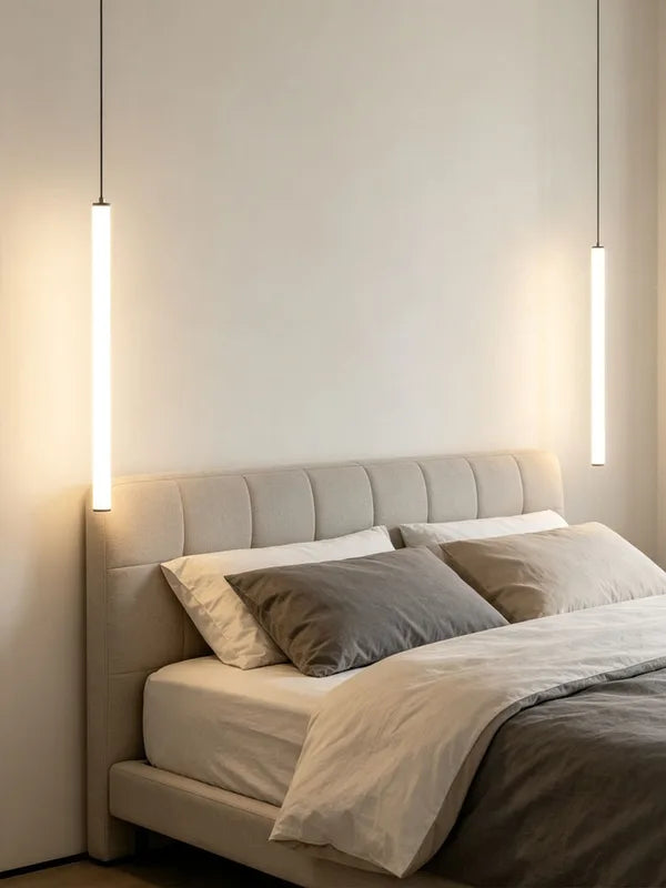 Modern Minimalist LED Pendant Light for Living Room & Bedroom - Chrome Finish