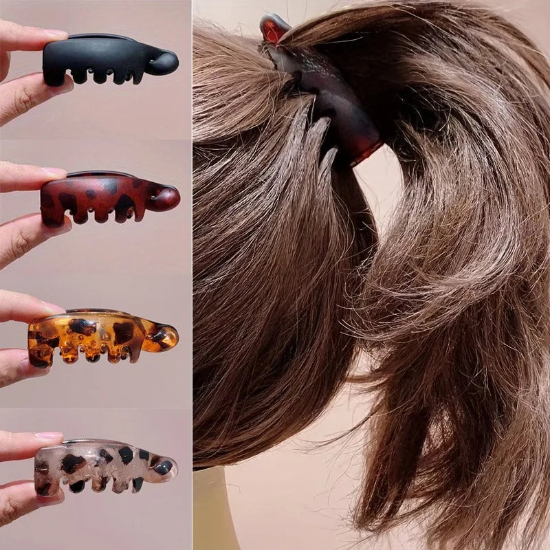 4 Pcs Small Vertical Banana Hair Clips for Women High Ponytail Twist Hairpins