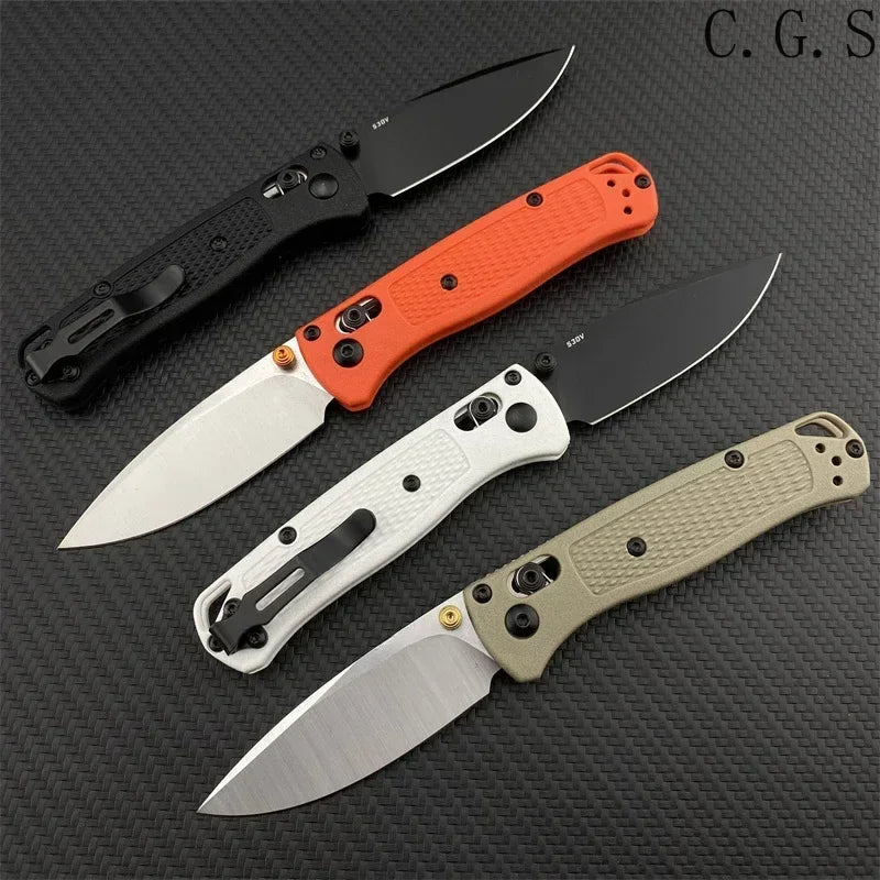 Nylon Wave Fiber Handle Folding Pocket Knife - Outdoor Camping Hunting Tool