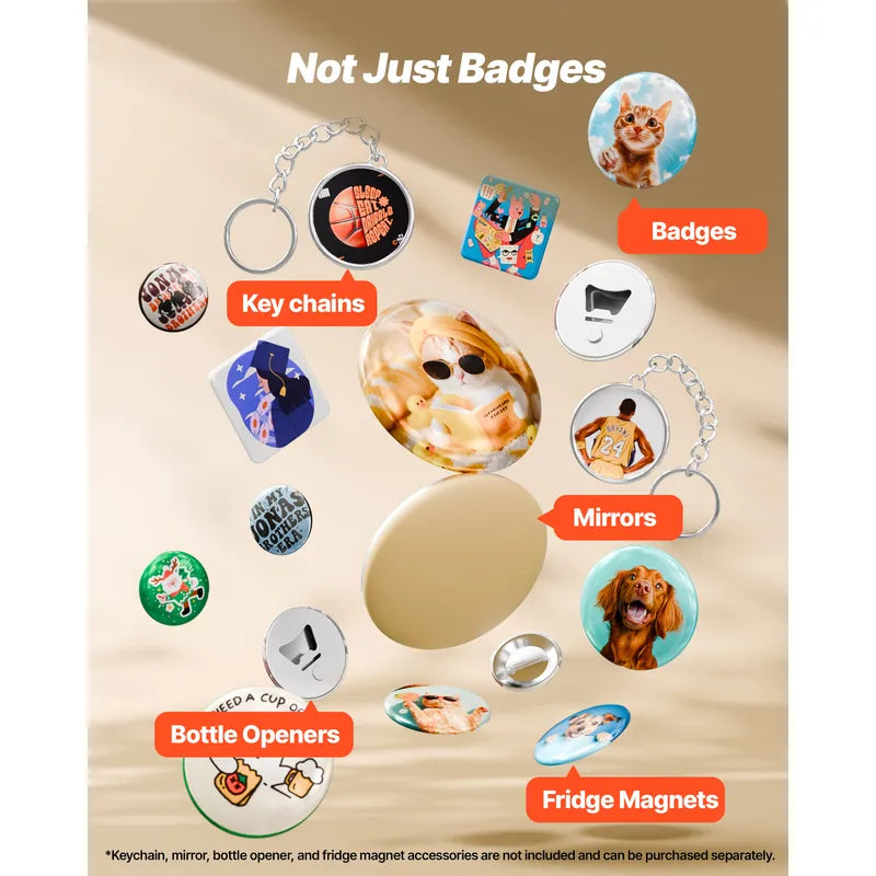 Button Maker Machine Kit for DIY Custom Badges & Crafts - All Variants