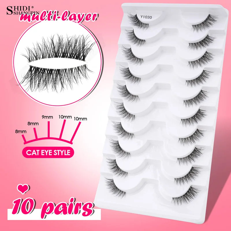 Half Eyelashes 3/5/10 Pairs Soft Natural Cat Eye Makeup Extensions
