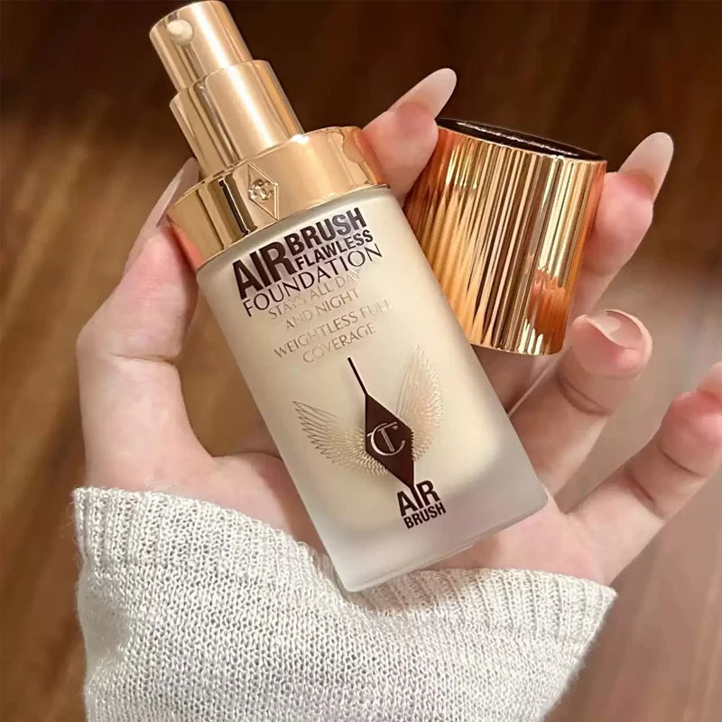 Face Setting Powder and Liquid Foundation Compact Oil Control Makeup Kit