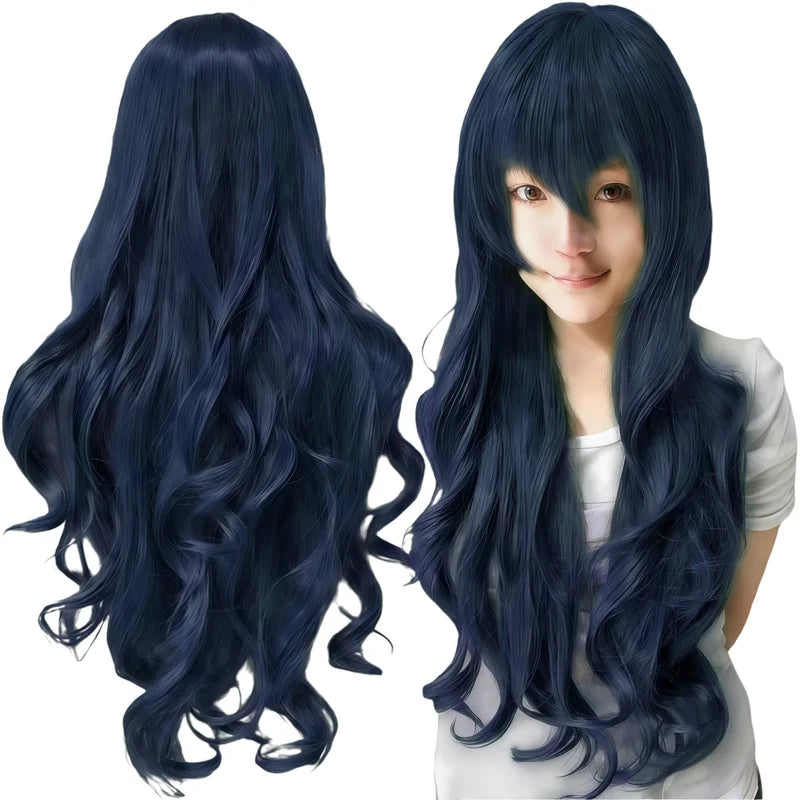 Synthetic Curly Anime Cosplay Wig with Adjustable Cap - Multiple Colors