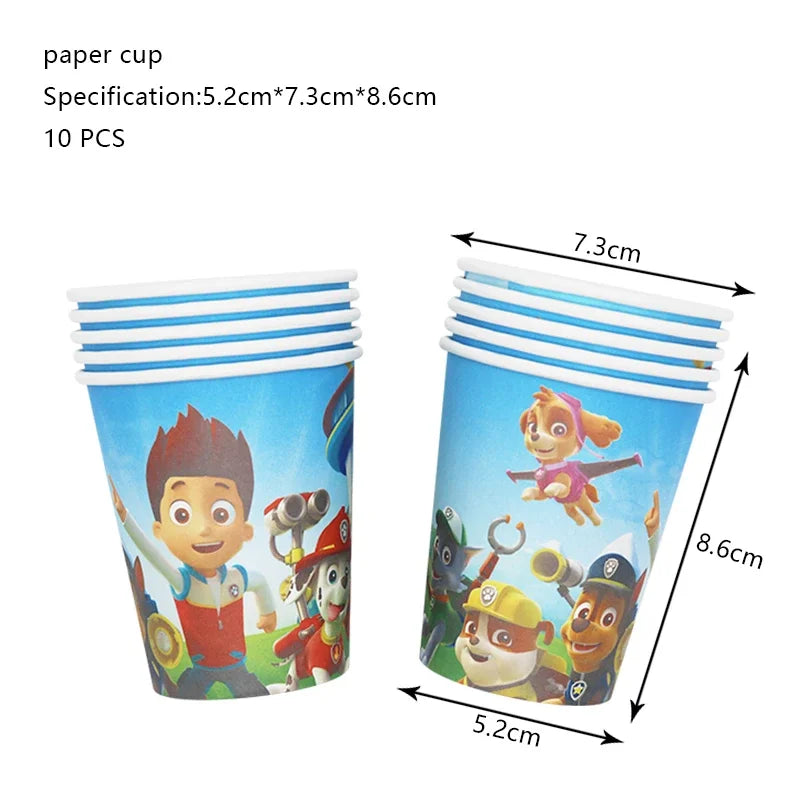 Kids Birthday Party Balloon Set with Foil Latex & Number Balloon - Paw Patrol Theme