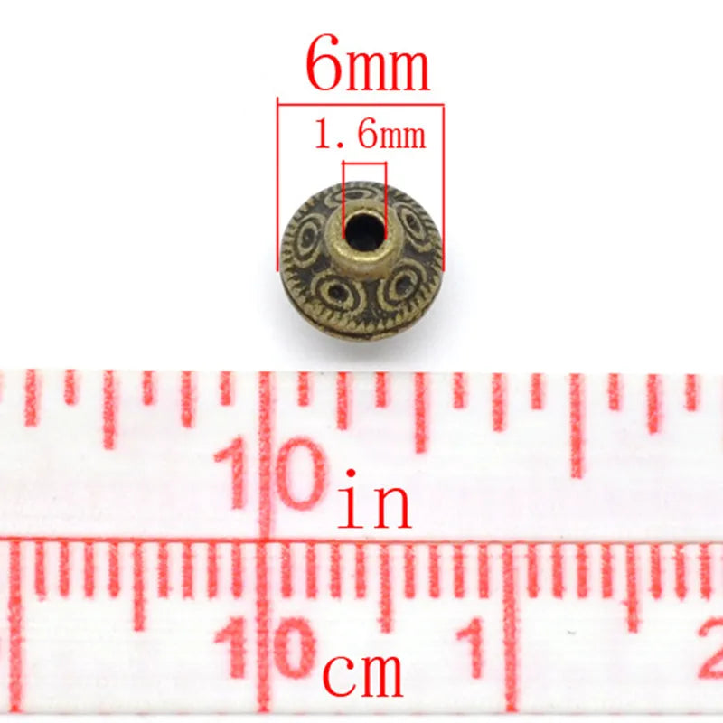 20pcs Antique Bronze Zinc Alloy Beads Bicone Spacer Jewelry Findings - 6mm