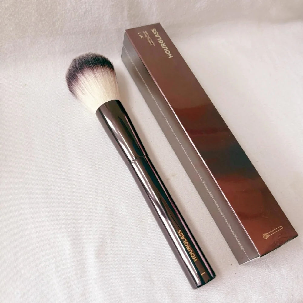 Luxury Powder and Blush Makeup Brush Set - Synthetic Hair, Multiple Handle Colors