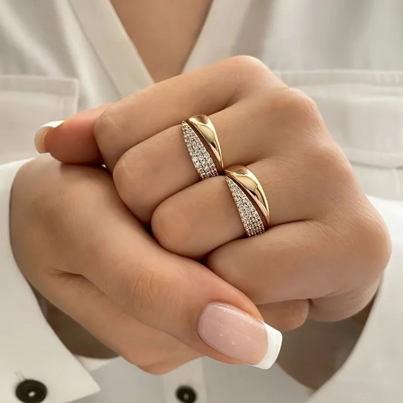 Adjustable Synthetic Zirconia Ring - Open Bohemian Style Women's Jewelry