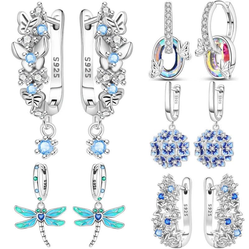 Sterling Silver Butterfly Drop Earrings – Elegant Jewelry for Parties & Gifts