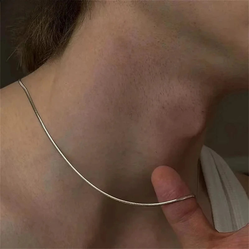 1/2MM Sterling Silver Snake Chain Necklace 16-30 Inches Hip Hop Punk Jewelry