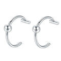 Set of 2/8/10 Stainless Steel Non-Pierced Lip Rings with Cross, Star, Heart, Cone Designs
