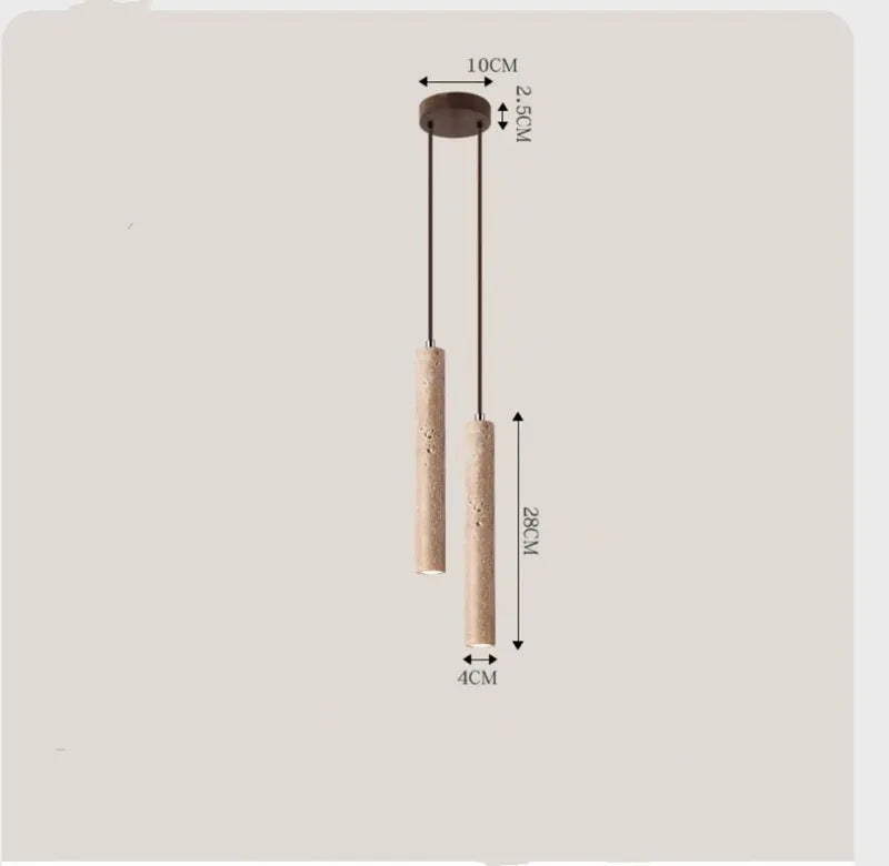 Modern LED Pendant Light Fixture with Wooden Tube Ceiling Lamp for Bedroom & Living Room