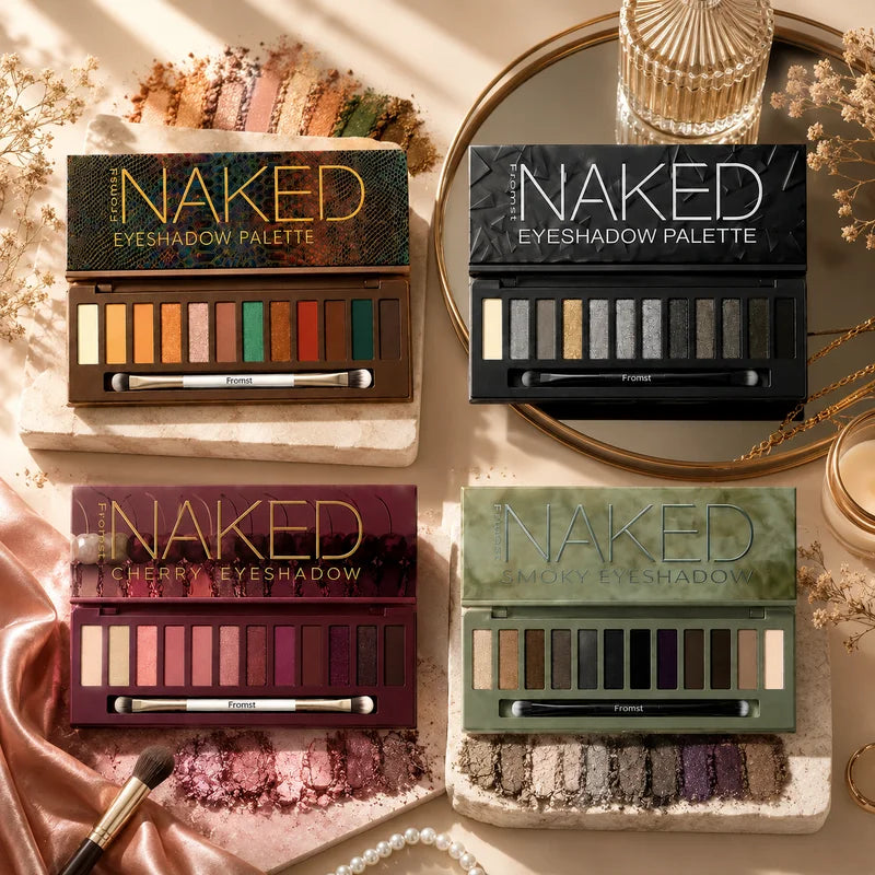 12-Color Eyeshadow Palette with Mirror - Long-Lasting Waterproof Makeup Set