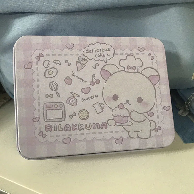 Cute Bear Storage Box with Lid - Rectangular Candy & Card Organizer, Large Capacity