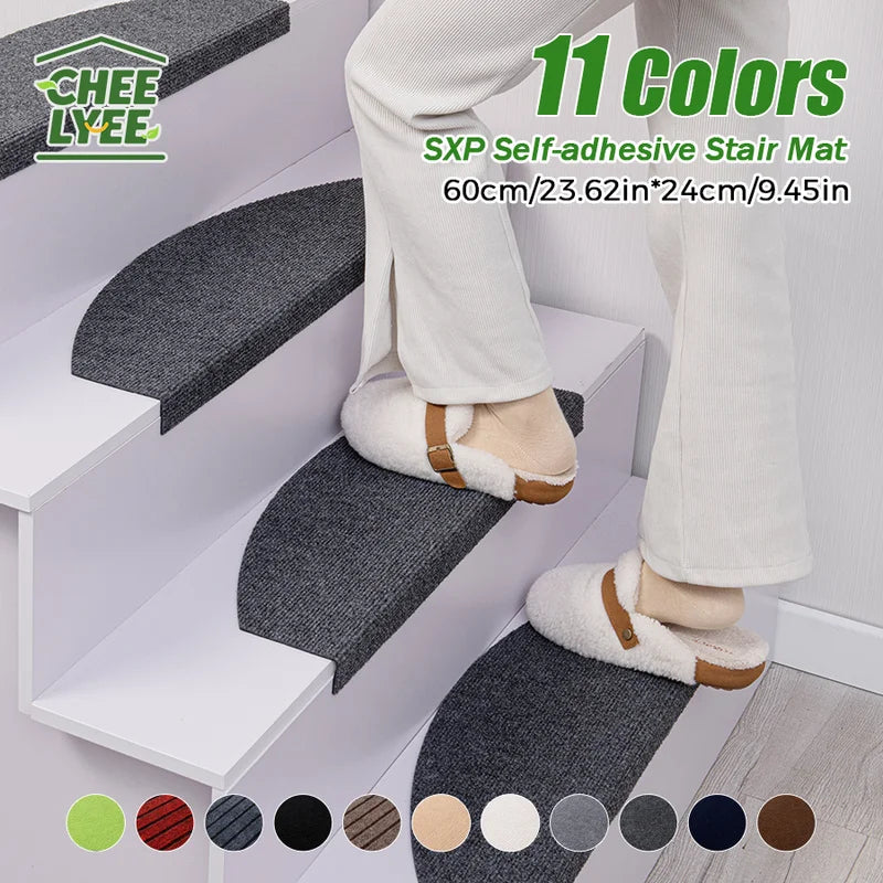 Self-Adhesive Stair Mats Set - Non-Slip Anti-Fall Floor Protectors for Indoor Use