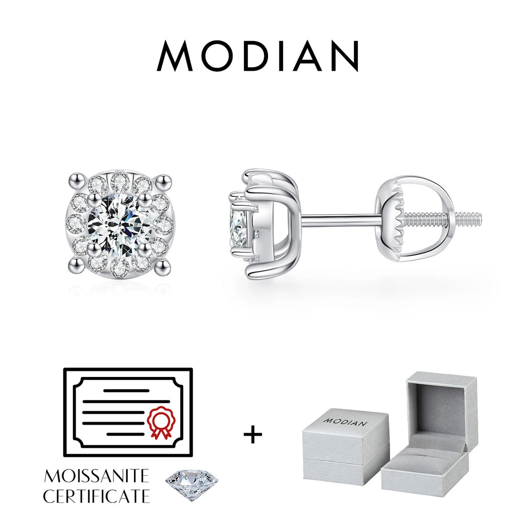 D Color Moissanite Stud Earrings 3.5mm Lab Created Diamond Silver Bridal Jewelry
