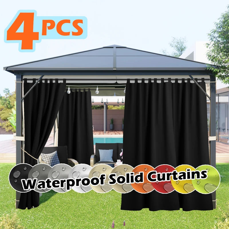 Outdoor Waterproof UV-Resistant Curtain Panels for Porch Pergola Gazebo