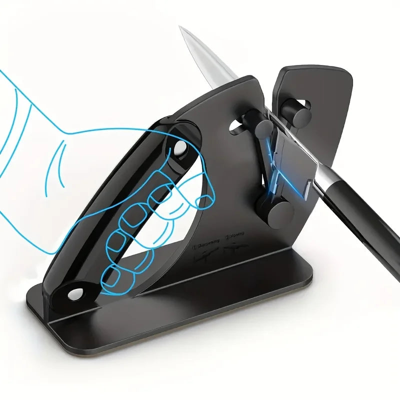 Manual Knife Sharpener for Kitchen, Compact & Durable Sharpening System