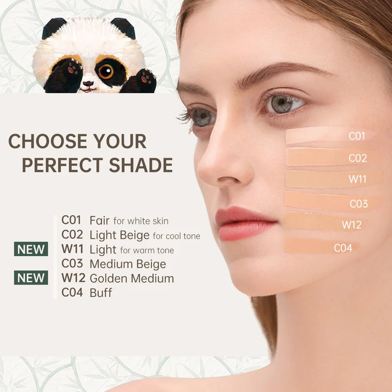 Full Coverage Cushion Foundation for Sensitive Skin - Hydrating Poreless Face Makeup