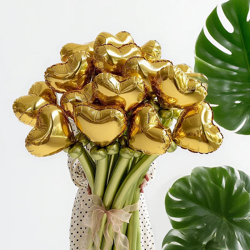 Balloon Bouquet Set for Celebrations - Red & Green Latex DIY Party Decor