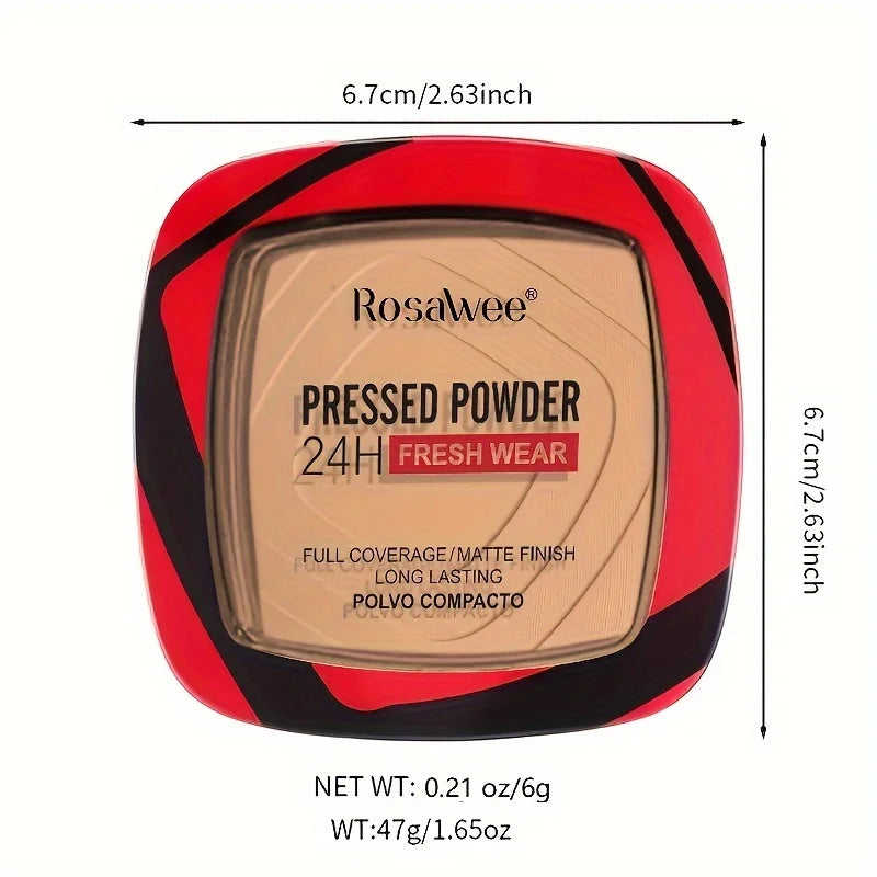 Matte Full Coverage Face Powder Foundation with Puff Applicator - 24H Oil Control & Natural Finish