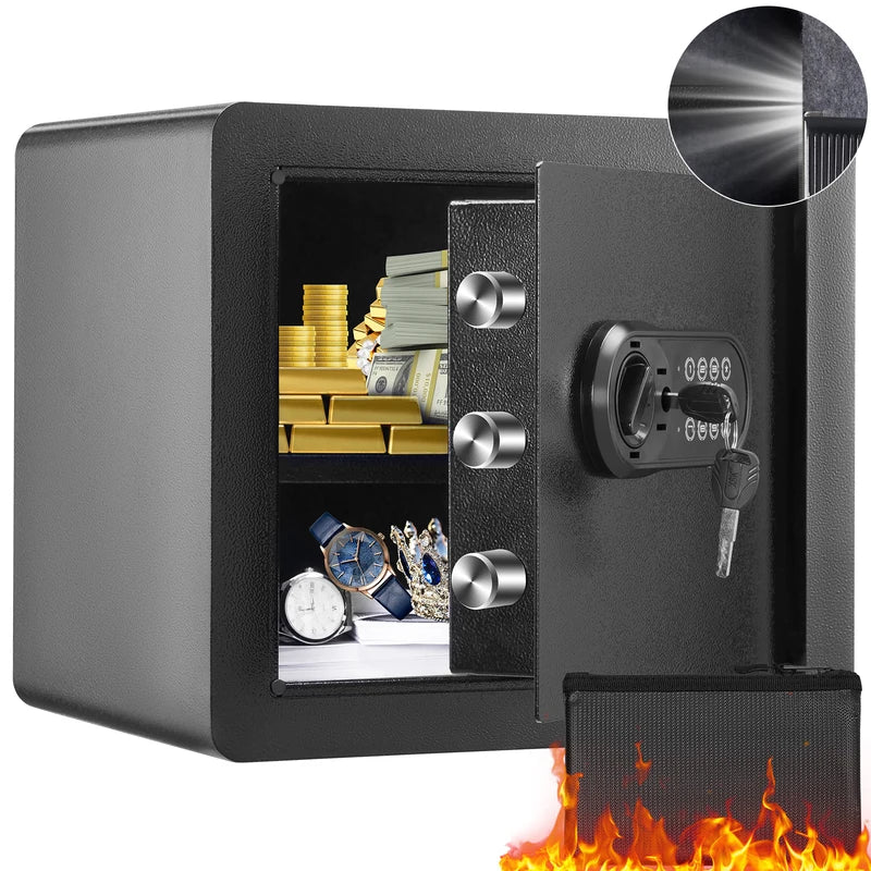 Electronic Safe Deposit Box with Digital Access and Override Keys - 1.2 Cu Ft