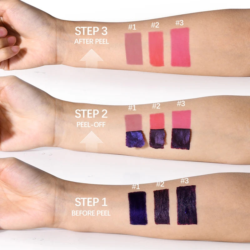 Long Lasting Waterproof Lip Stain Liquid Lipstick - Matte & Peel Off Finish