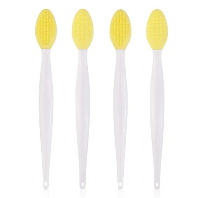 Silicone Lip & Nose Exfoliating Brush Set - Double-Sided Makeup Tools