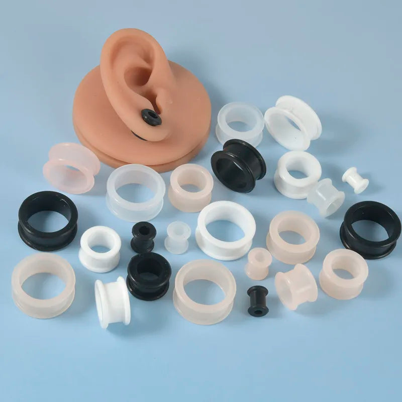 Big Size Silicone Ear Tunnel Plugs 3mm-76mm Double Flared Flesh Stretchers