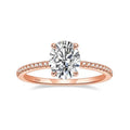 Moissanite Engagement Ring 1-3 Carats Oval Cut Sterling Silver 18K White Gold Plated