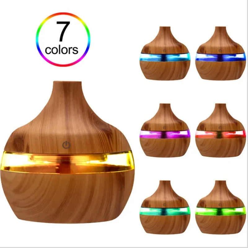 Ultrasonic Air Diffuser Humidifier with Essential Oil Aromatherapy, 300ml Capacity