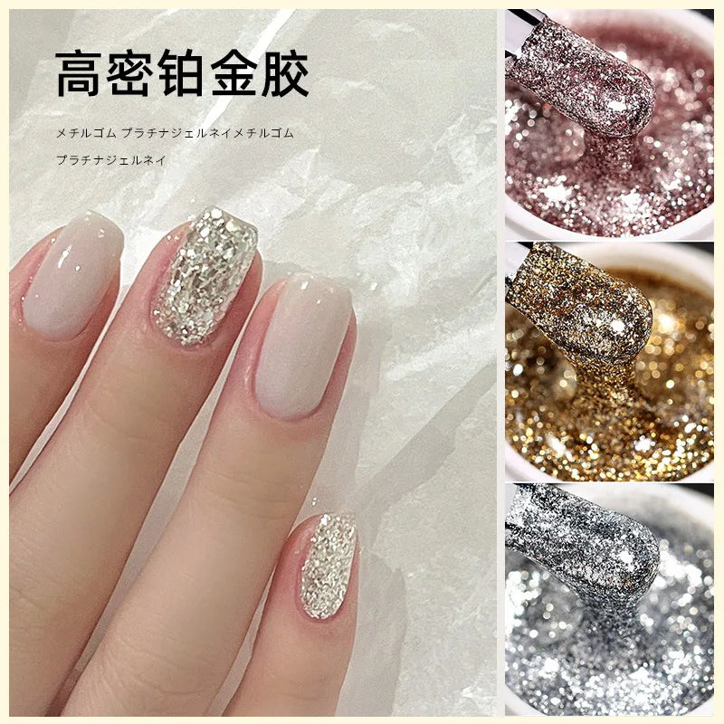 Reflective Glitter Gel Nail Polish Top Coat for Nail Art - 5ml Jar