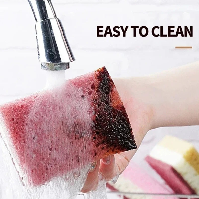 High Density Dishwashing Sponge Set - Strong Stain Removal Kitchen & Bathroom Cleaning Tools